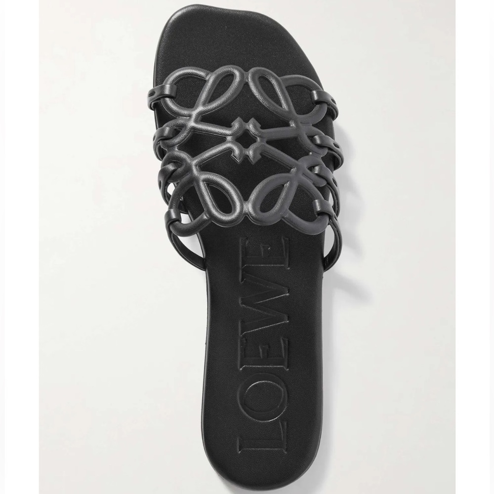Loewe Petal Anagram Elegant sandals -Black | Gently used| Spring Summer Flats - Picture 3 of 5